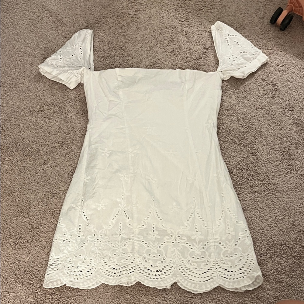With Jean mini White Eyelet Dress